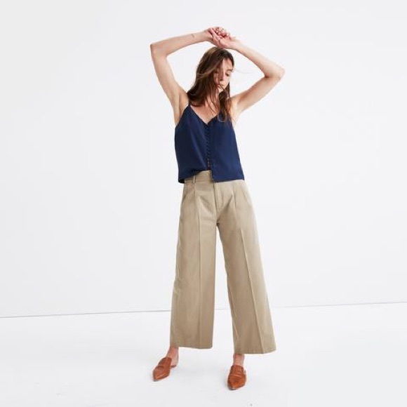 madewell pleated wide leg pants